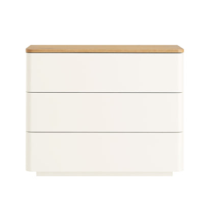 Agnes Curved Edge Chest of 3 Drawers, White