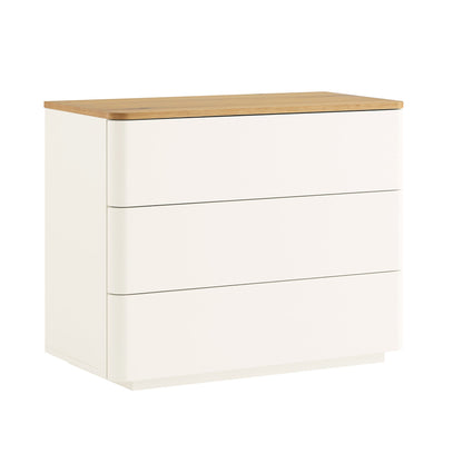 Agnes Curved Edge Chest of 3 Drawers, White