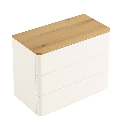 Agnes Curved Edge Chest of 3 Drawers, White