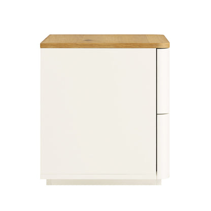 Agnes Curved Edge 2 Drawer Bedside Table, White