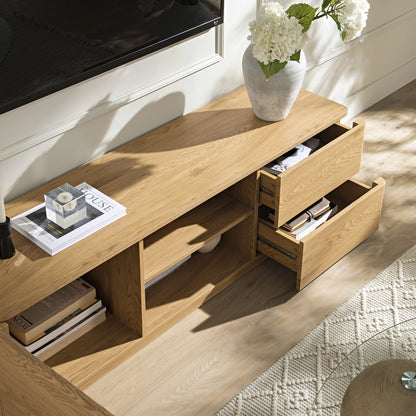 Agnes Curved Edge 150cm Wide TV Unit, Natural