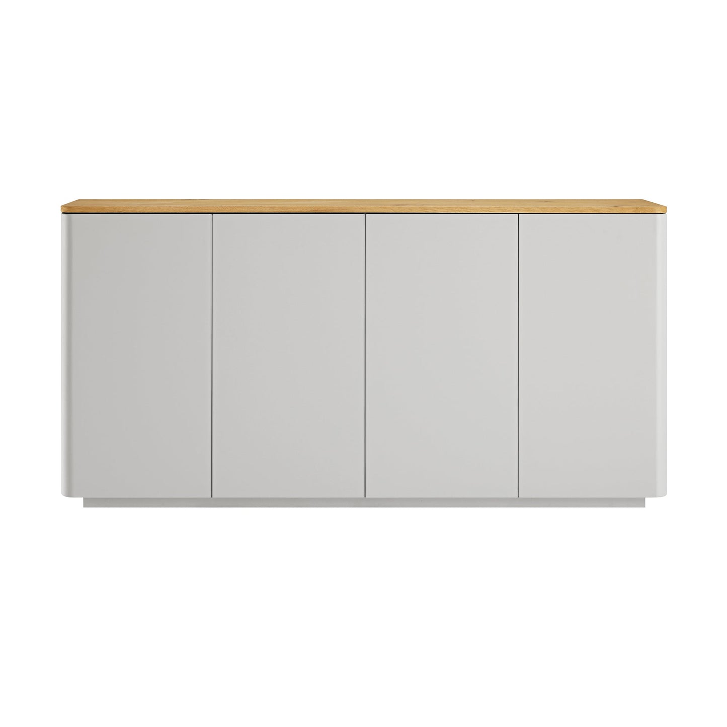 Agnes Curved Edge 150cm Wide Sideboard, Dove Grey with Oak Top