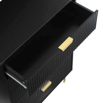 Richmond Ridged Chest of 5 Drawers, Matte Black