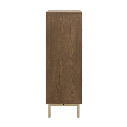 Richmond Ridged Chest of 5 Drawers, Dark Ash