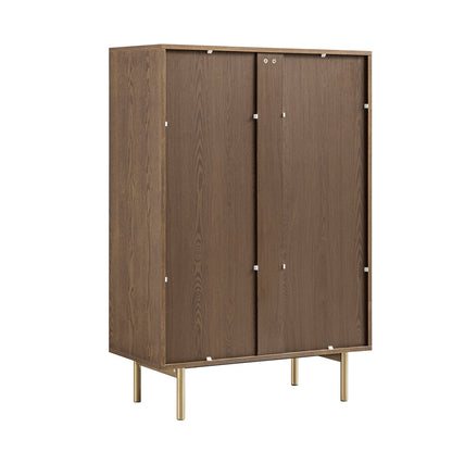 Richmond Ridged Chest of 5 Drawers, Dark Ash