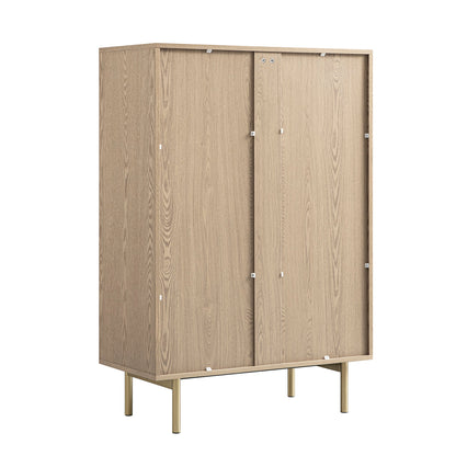 Richmond Ridged Chest of 5 Drawers, Light Ash