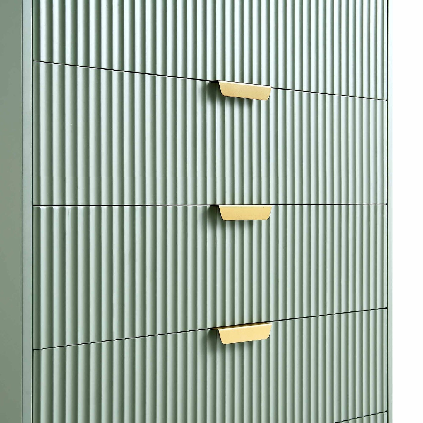 Richmond Ridged Chest of 5 Drawers, Matte Sage Green