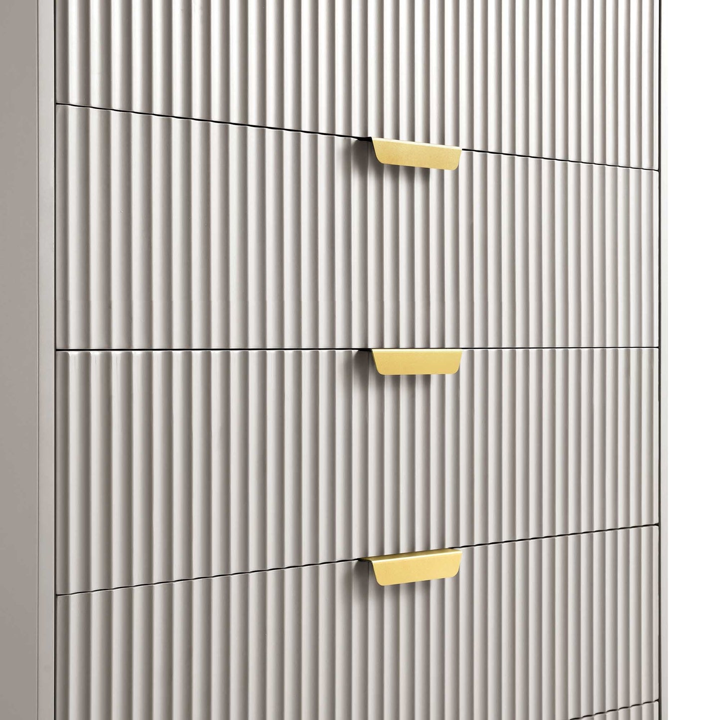 Richmond Ridged Chest of 5 Drawers, Matte Taupe