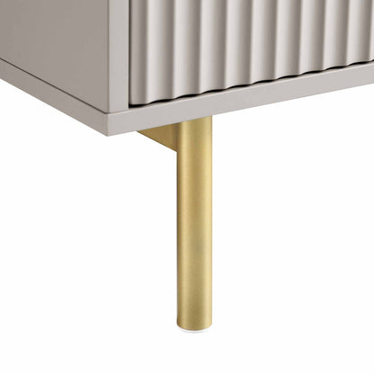 Richmond Ridged Chest of 5 Drawers, Matte Taupe