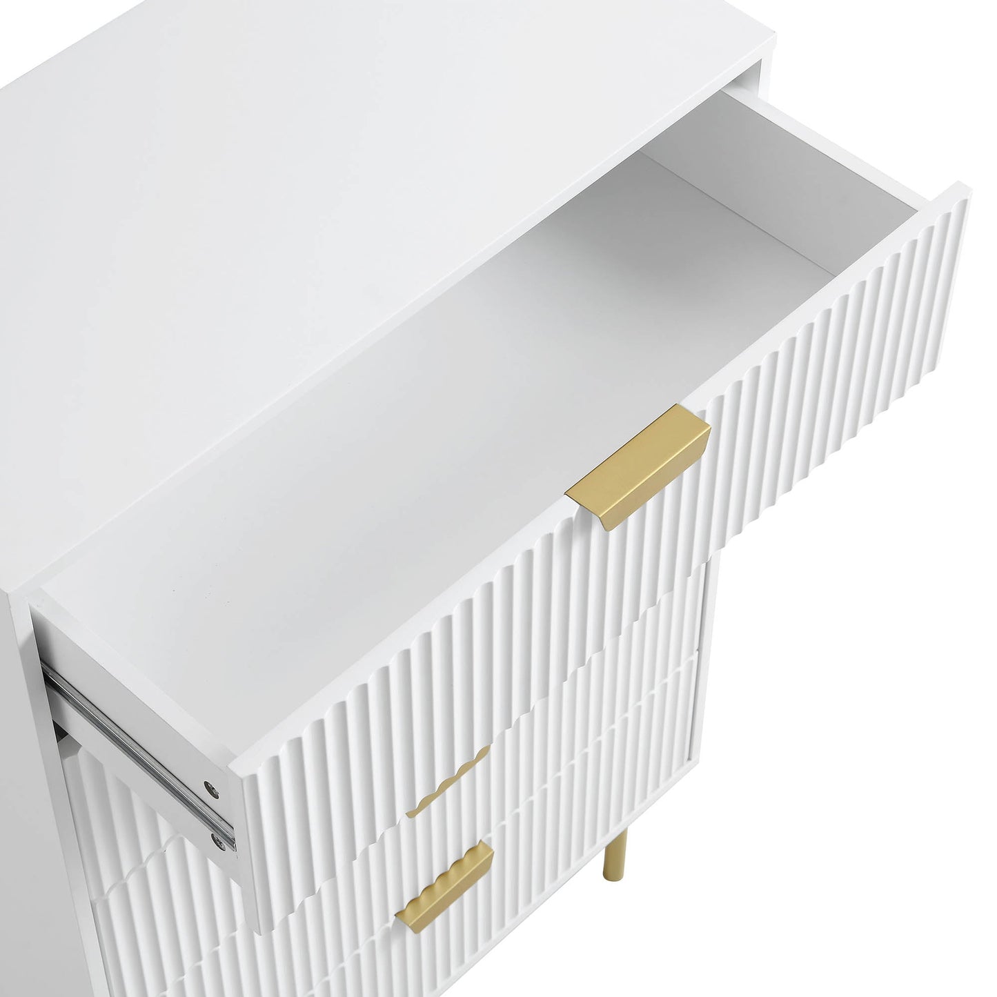 Richmond Ridged Chest of 5 Drawers, Matte White