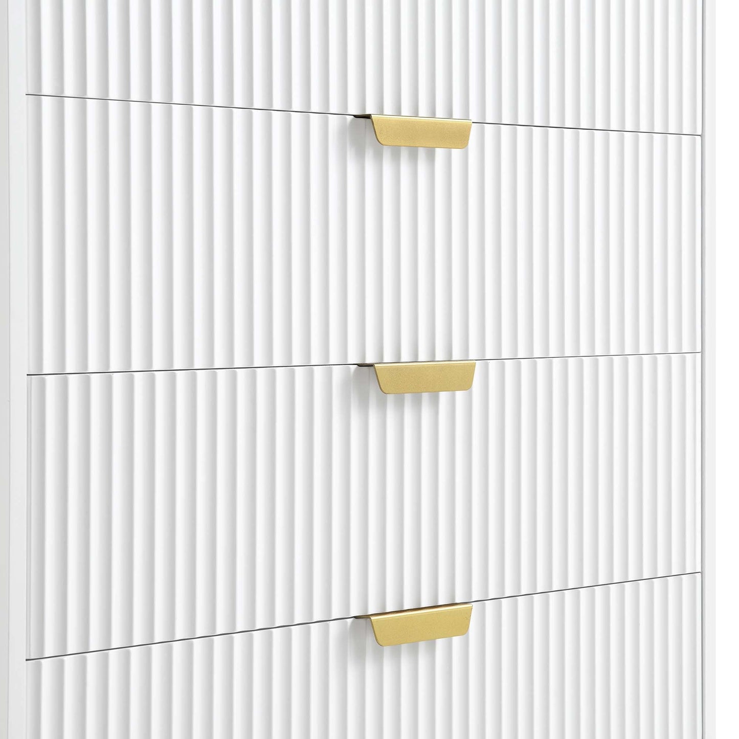 Richmond Ridged Chest of 5 Drawers, Matte White