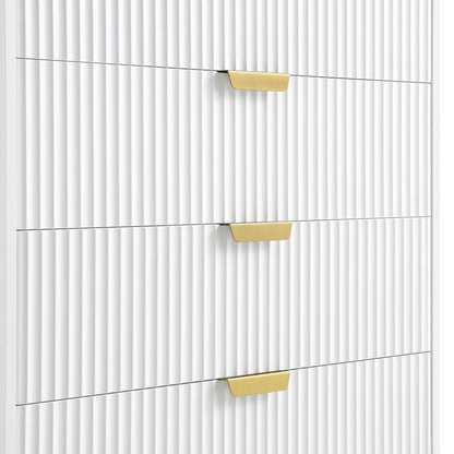 Richmond Ridged Chest of 5 Drawers, Matte White
