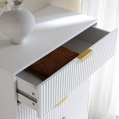 Richmond Ridged Chest of 5 Drawers, Matte White