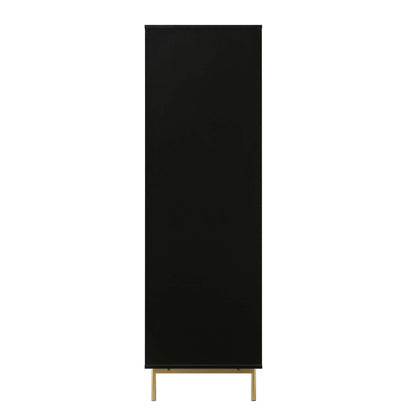 Richmond Ridged Double Wardrobe with Drawer, Matte Black