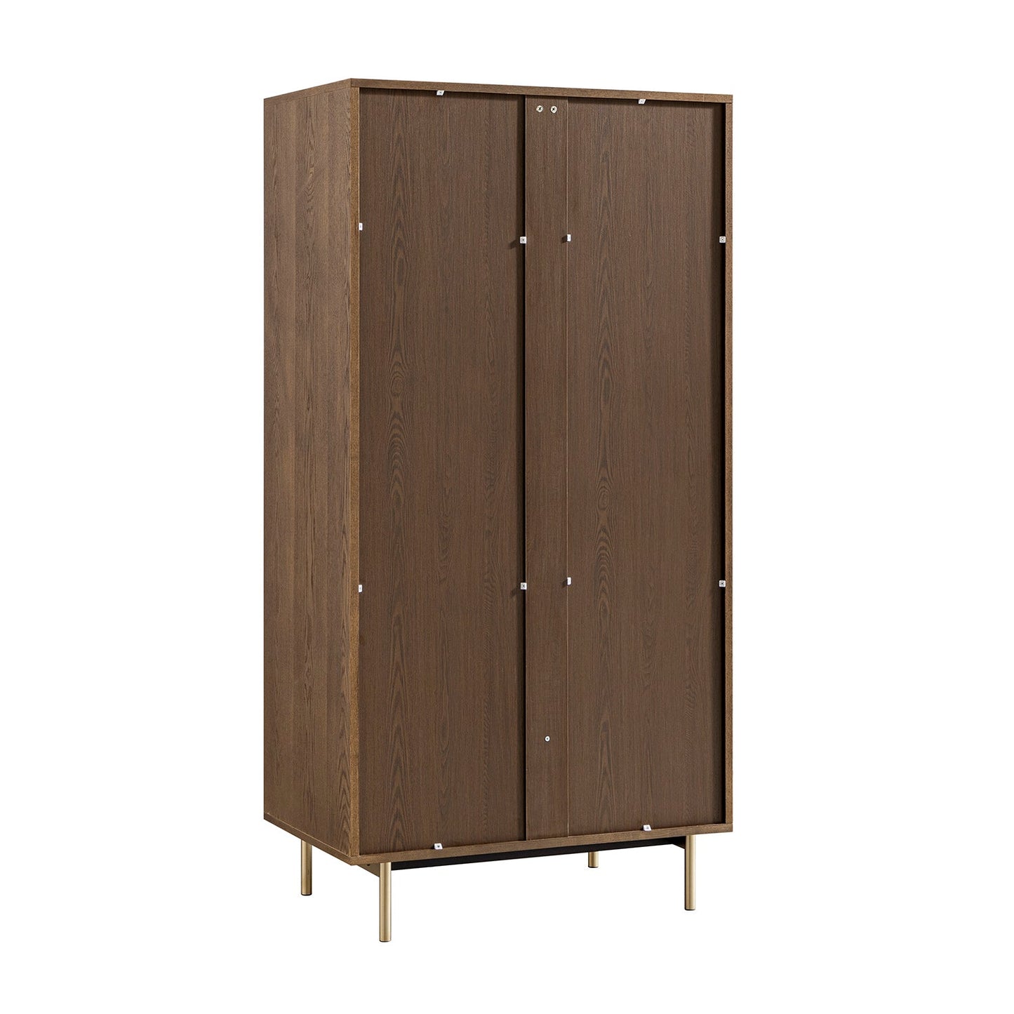 Richmond Ridged Double Wardrobe with Drawer, Dark Ash