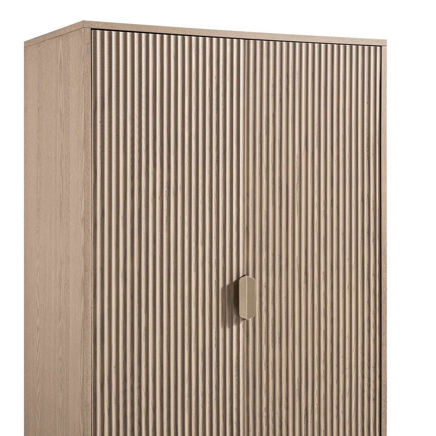 Richmond Ridged Double Wardrobe with Drawer, Light Ash