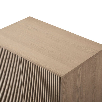 Richmond Ridged Double Wardrobe with Drawer, Light Ash