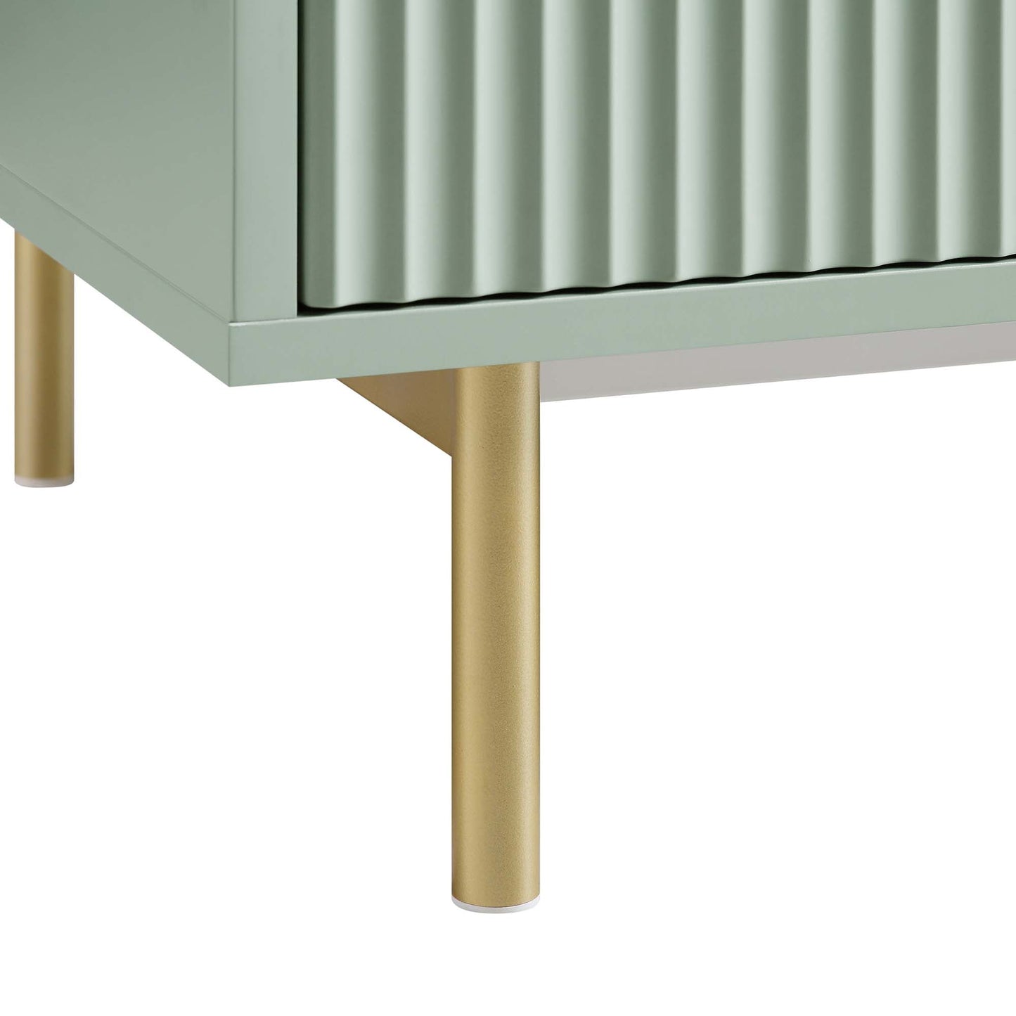 Richmond Ridged Double Wardrobe with Drawer, Matte Sage Green