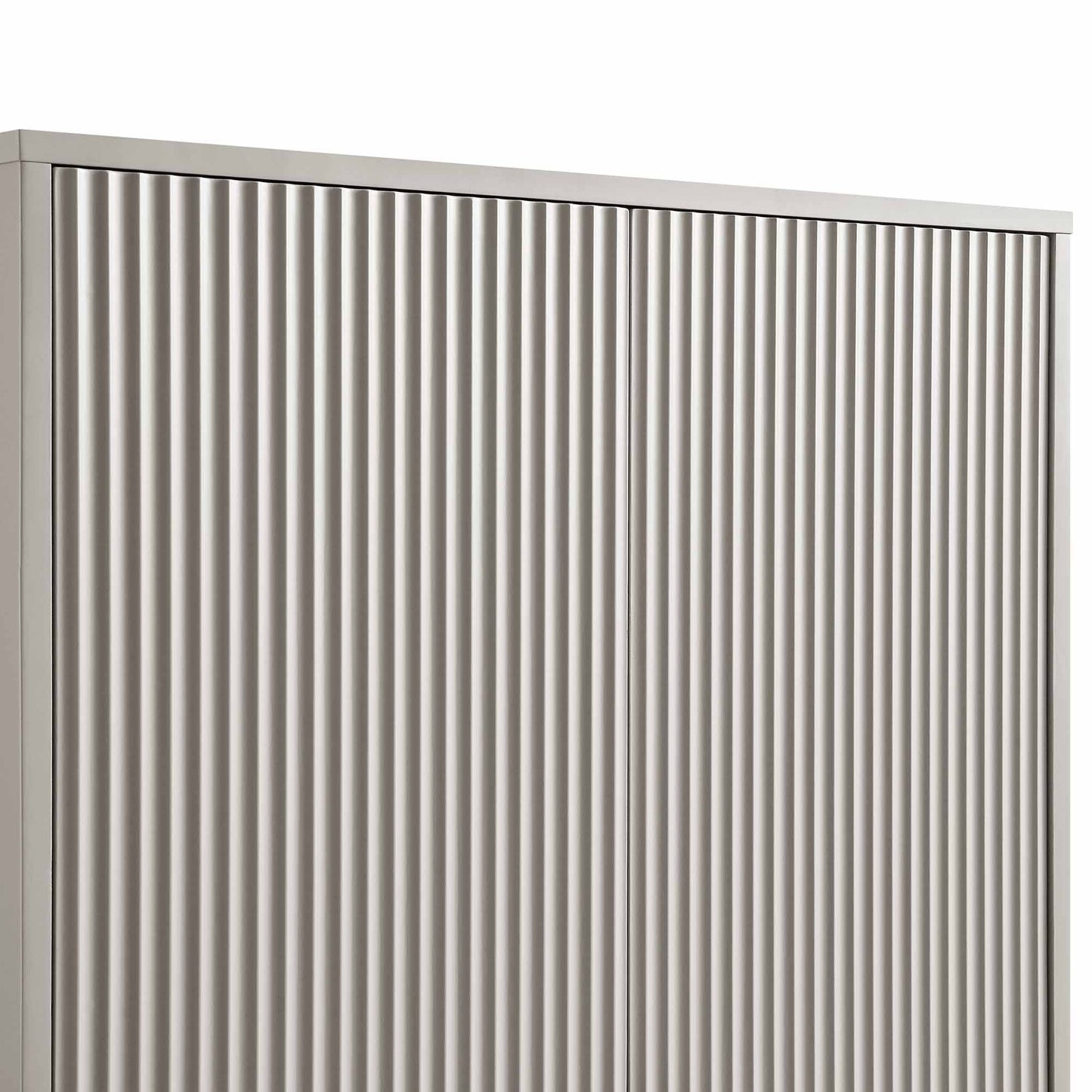 Richmond Ridged Double Wardrobe with Drawer, Matte Taupe