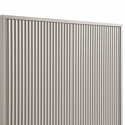 Richmond Ridged Double Wardrobe with Drawer, Matte Taupe