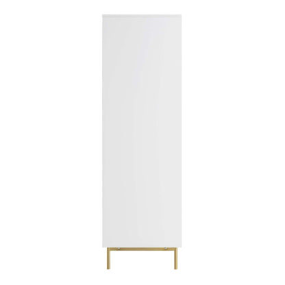 Richmond Ridged Double Wardrobe with Drawer, Matte White