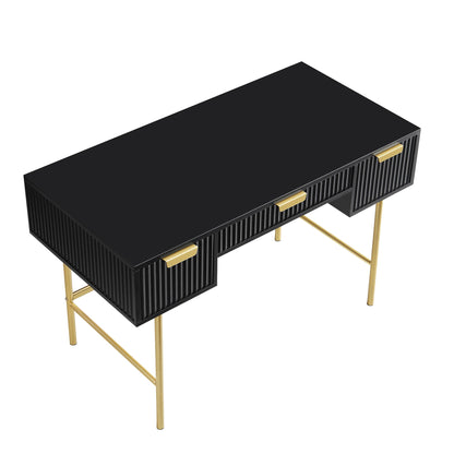 Richmond Ridged Dressing Table, Matte Black