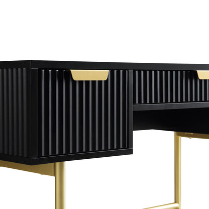 Richmond Ridged Dressing Table, Matte Black