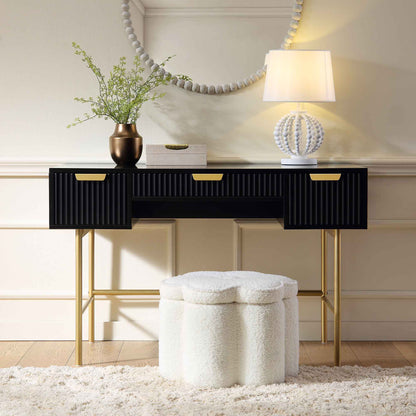 Richmond Ridged Dressing Table, Matte Black