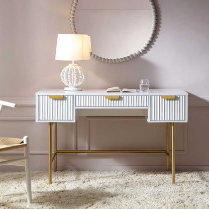 Richmond Ridged Dressing Table, Matte White