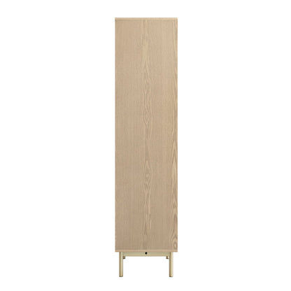 Richmond Ridged Tall Bookcase with Doors, Light Ash