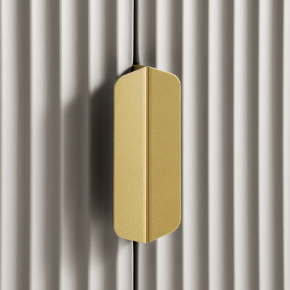 Richmond Ridged Tall Bookcase with Doors, Matte Taupe