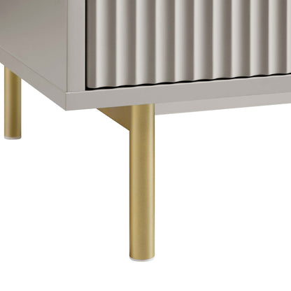 Richmond Ridged Tall Bookcase with Doors, Matte Taupe