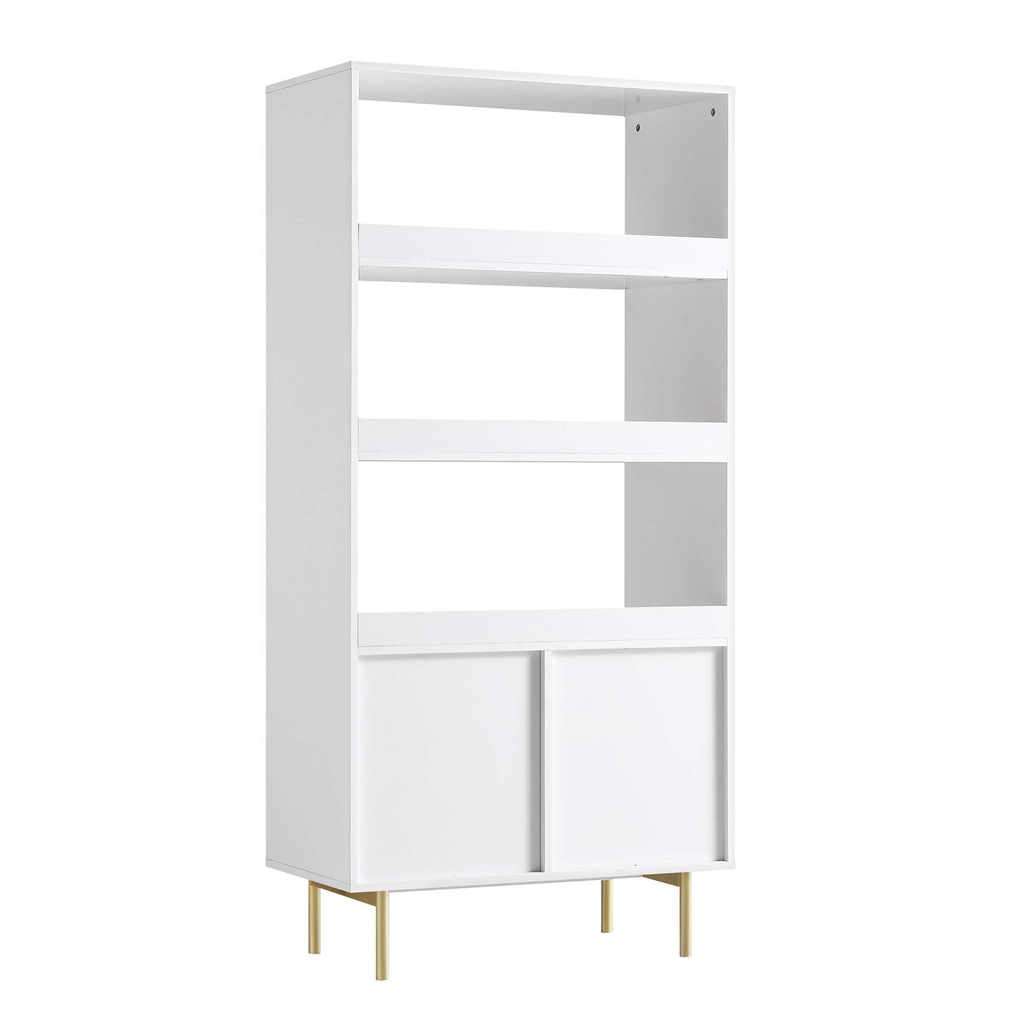 Richmond Ridged Tall Bookcase with Doors, Matte White