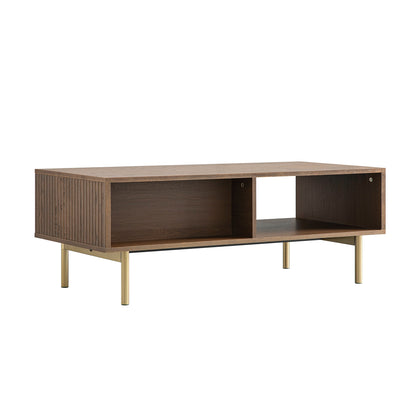 Richmond Ridged Coffee Table with Drawer, Dark Ash