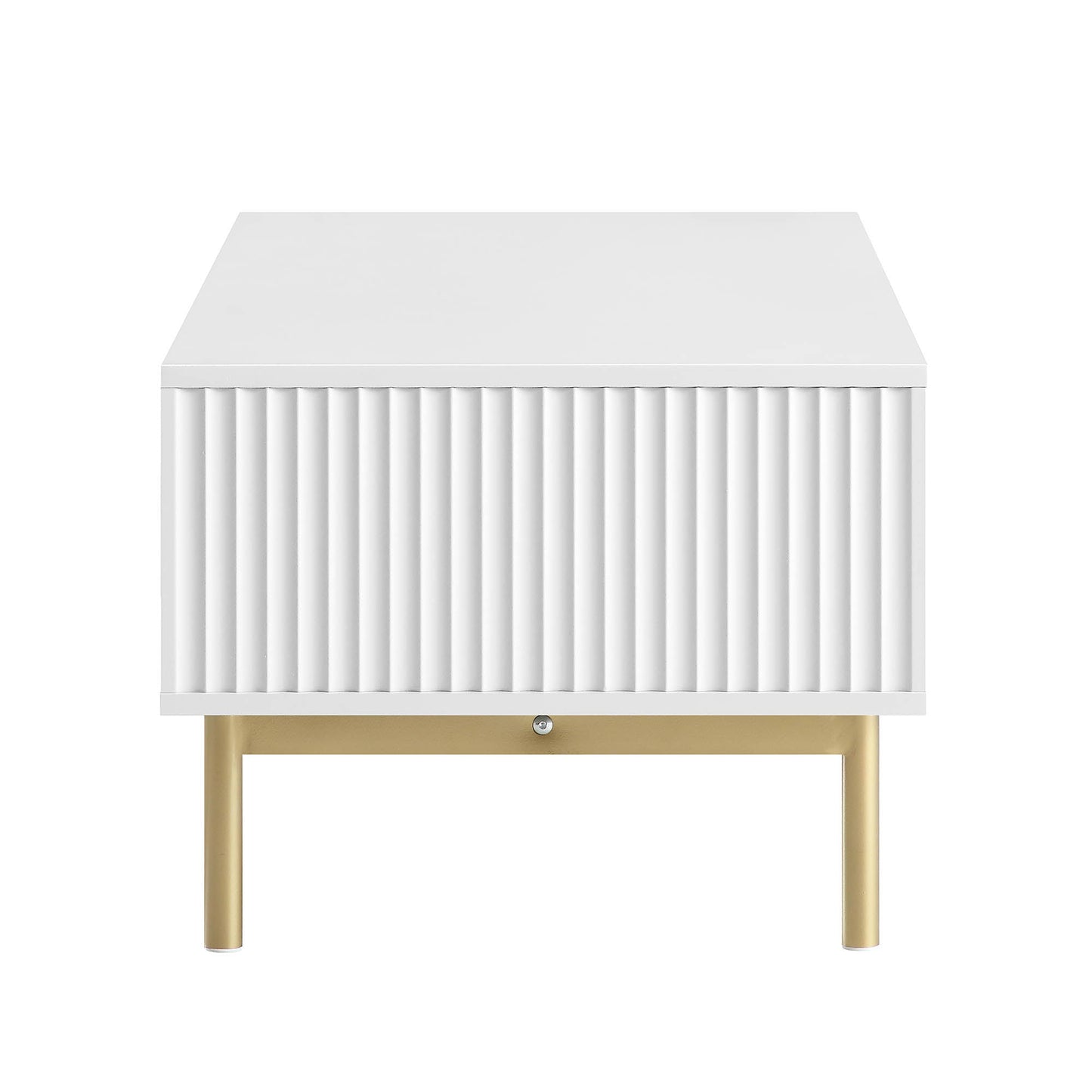 Richmond Ridged Coffee Table with Drawer, Matte White
