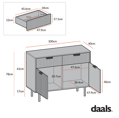 Richmond Ridged 2-Door Cabinet with Drawers, Matte Taupe
