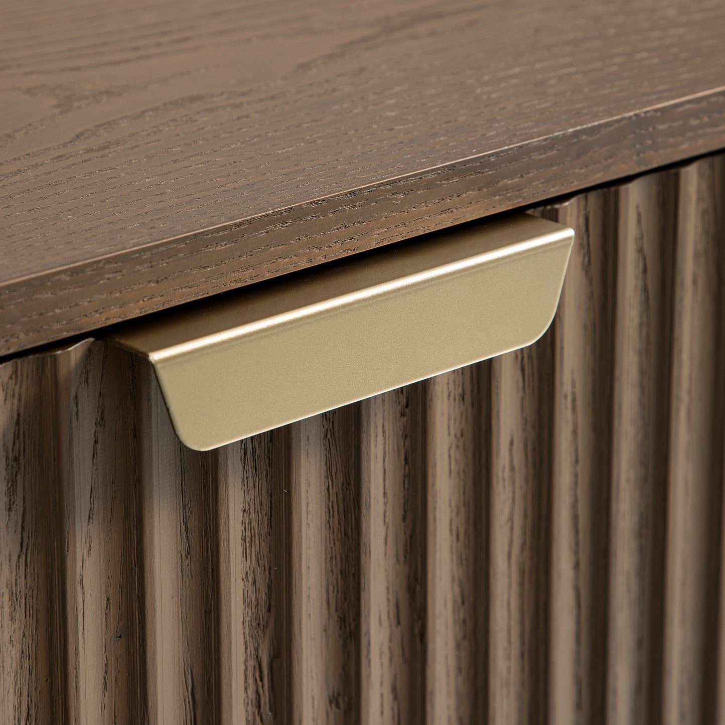 Richmond Ridged 2-Door Cabinet with Drawers, Dark Ash