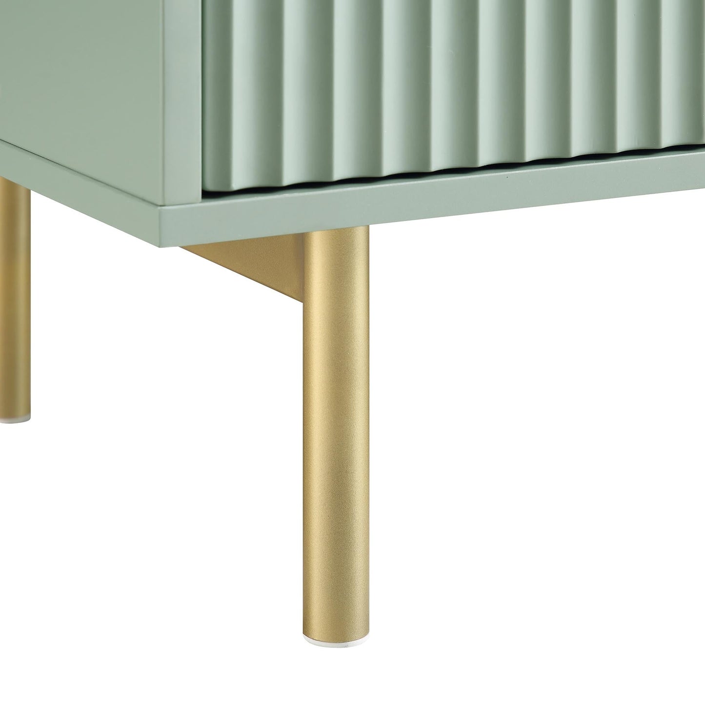 Richmond Ridged 2-Door Cabinet with Drawers, Matte Sage Green