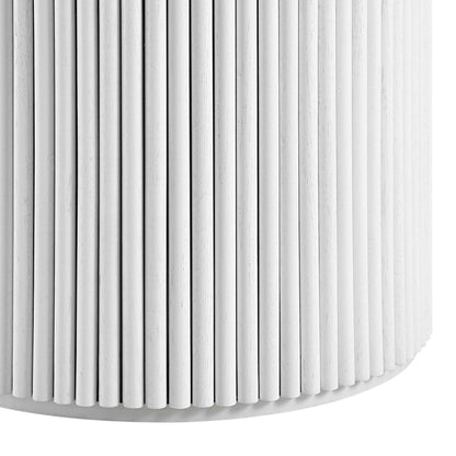 Maru Round Oak Pedestal Dining Table, Washed White