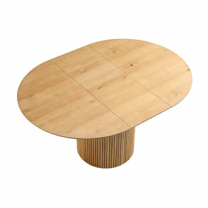 Maru Round 4-6 Seater Extending Oak Pedestal Dining Table, Oak