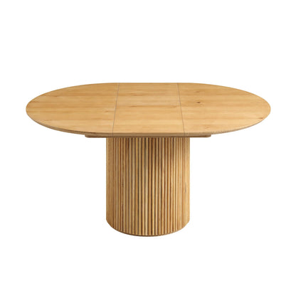 Maru Round 4-6 Seater Extending Oak Pedestal Dining Table, Oak