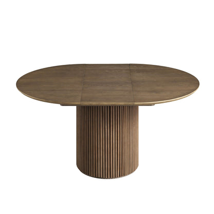 Maru Round 4-6 Seater Extending Oak Pedestal Dining Table, Silver Oak