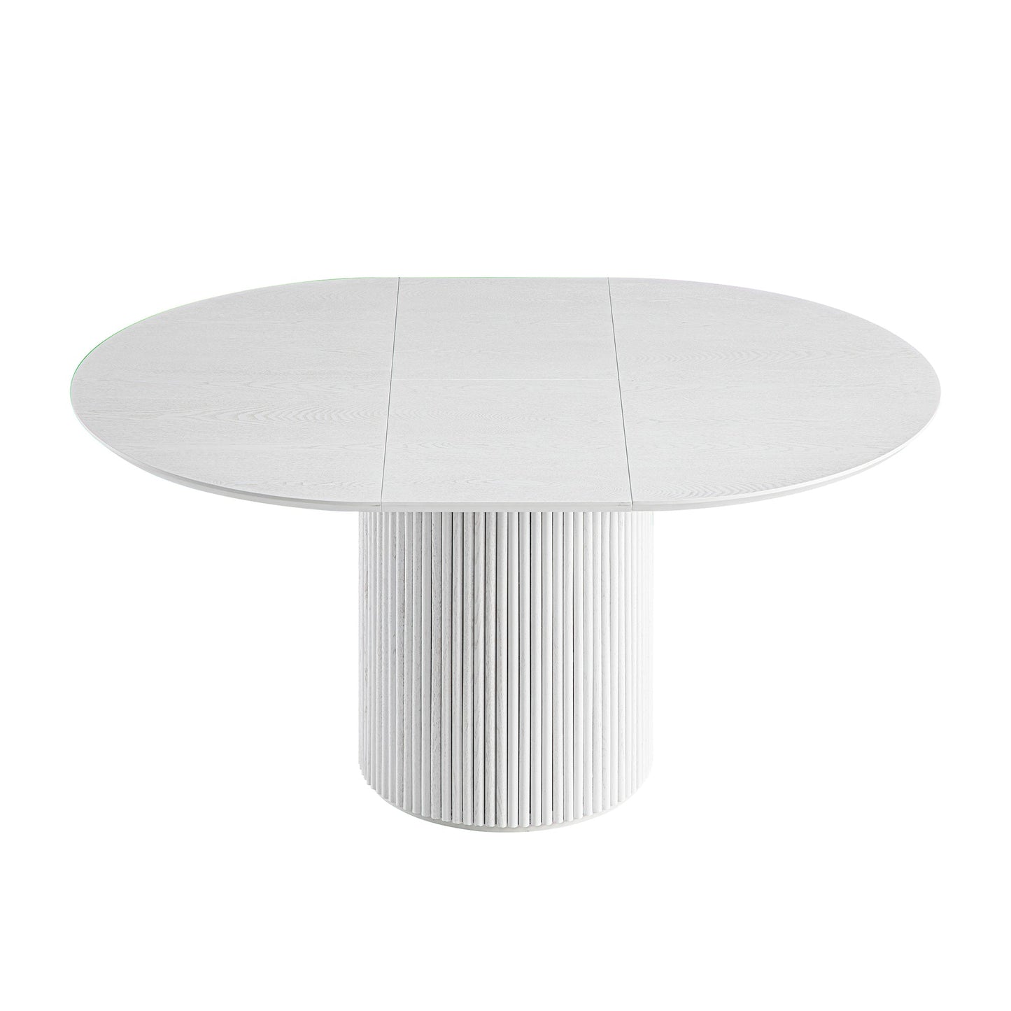 Maru Round 4-6 Seater Extending Oak Pedestal Dining Table, Washed White