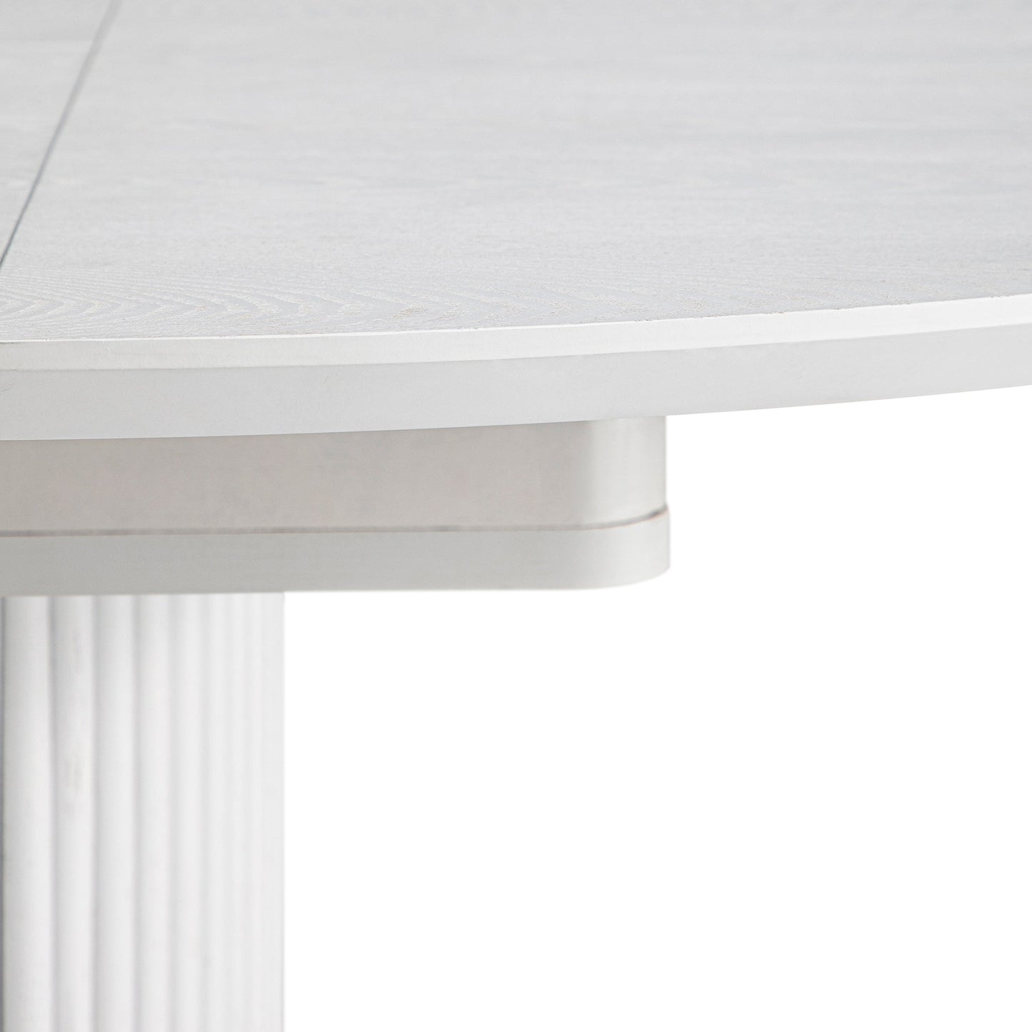 Maru Round 4-6 Seater Extending Oak Pedestal Dining Table, Washed White