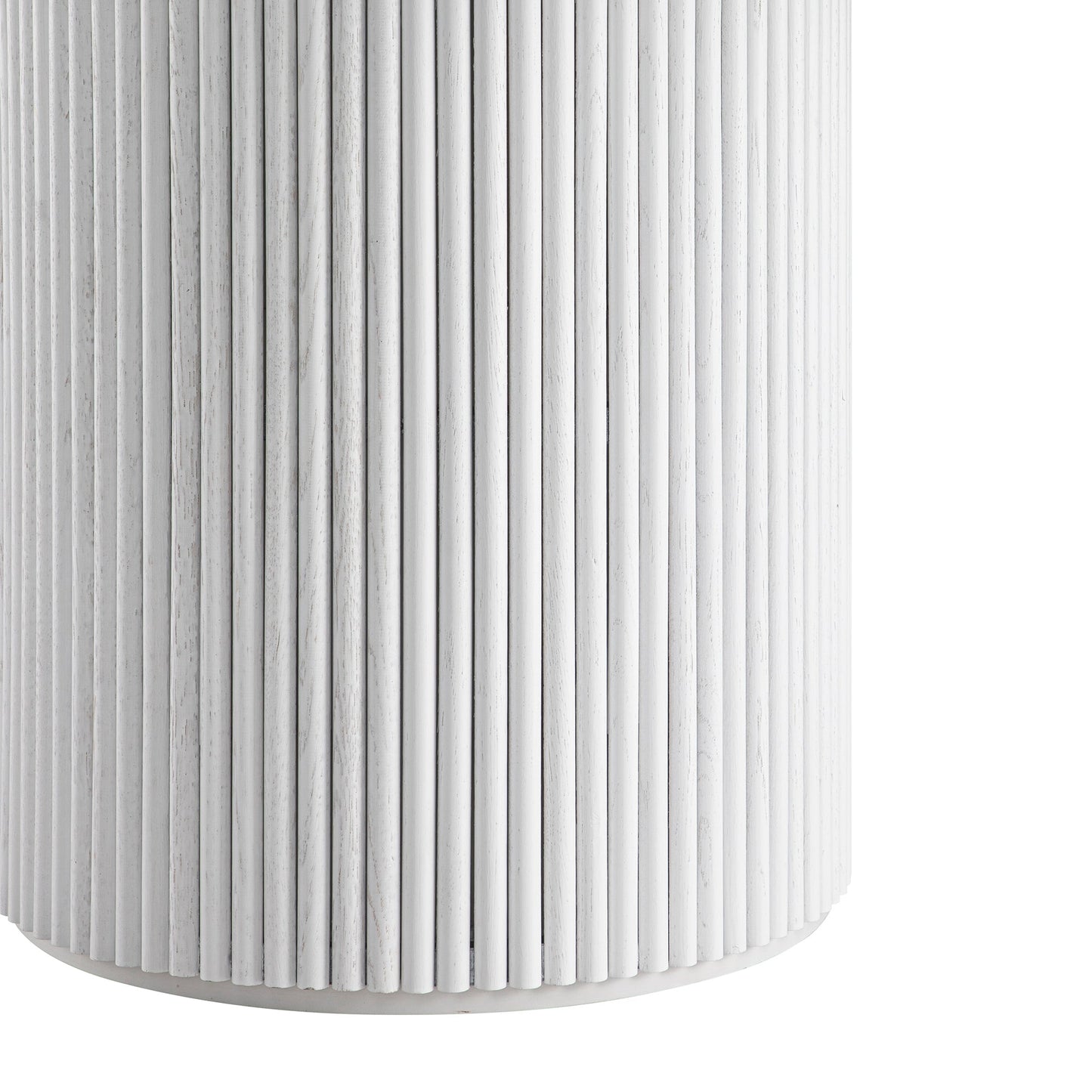 Maru Round 4-6 Seater Extending Oak Pedestal Dining Table, Washed White