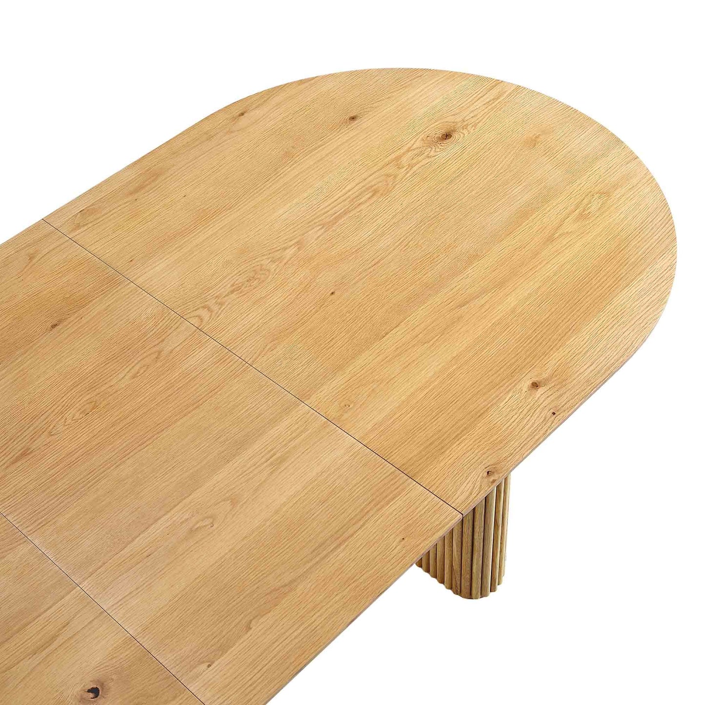 Maru Oval 6-8 Seater Extending Oak Pedestal Dining Table, Oak