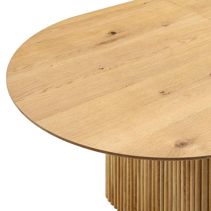 Maru Oval 6-8 Seater Extending Oak Pedestal Dining Table, Oak