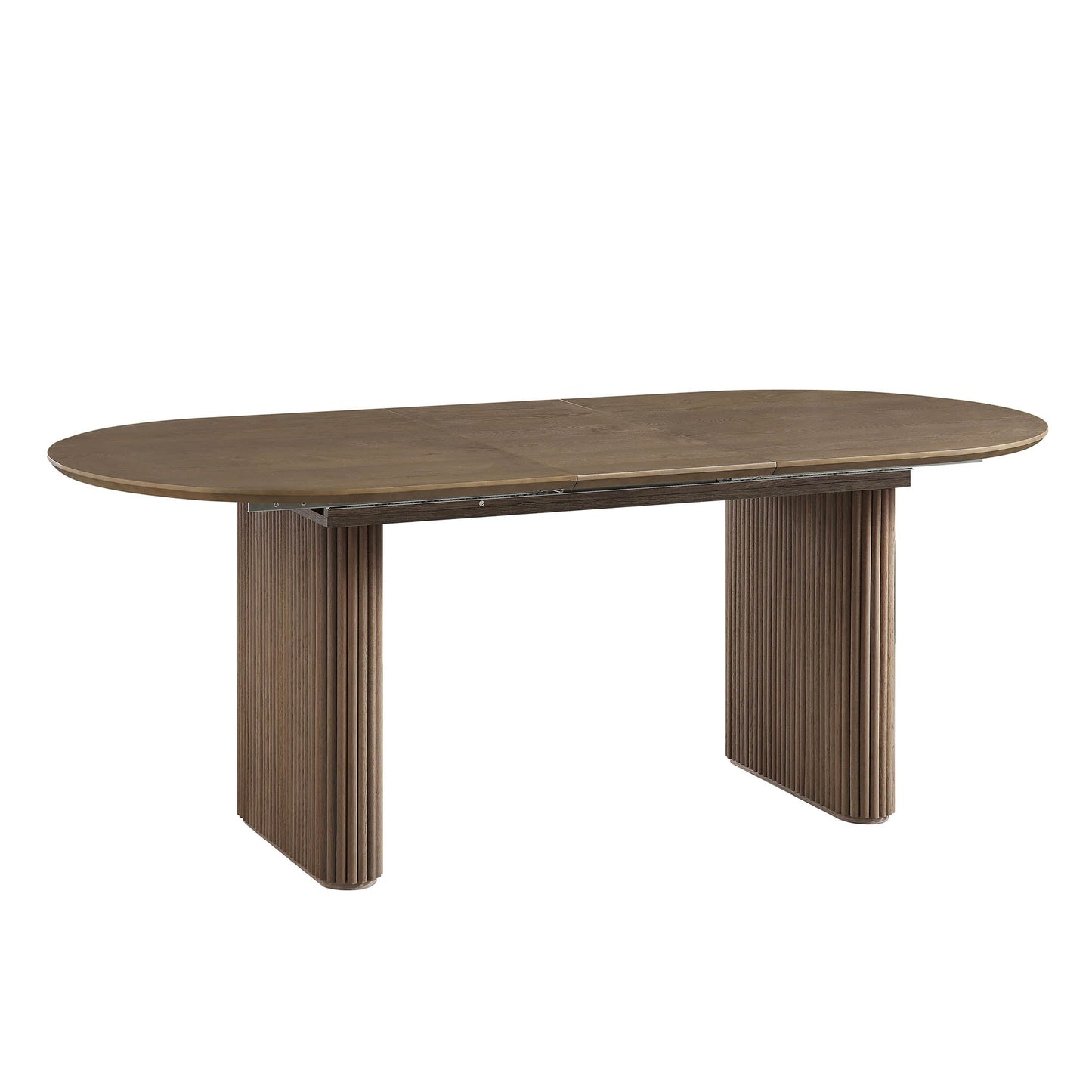 Maru Oval 6-8 Seater Extending Oak Pedestal Dining Table, Silver Oak