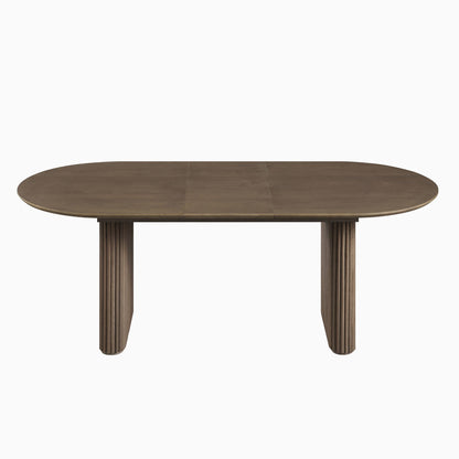 Maru Oval 6-8 Seater Extending Oak Pedestal Dining Table, Silver Oak