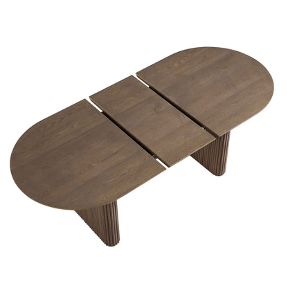 Maru Oval 6-8 Seater Extending Oak Pedestal Dining Table, Silver Oak